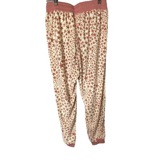 L*Space Women's Size Medium Star Print Drawstring Joggers Pink Cream NWT - Picture 2 of 4
